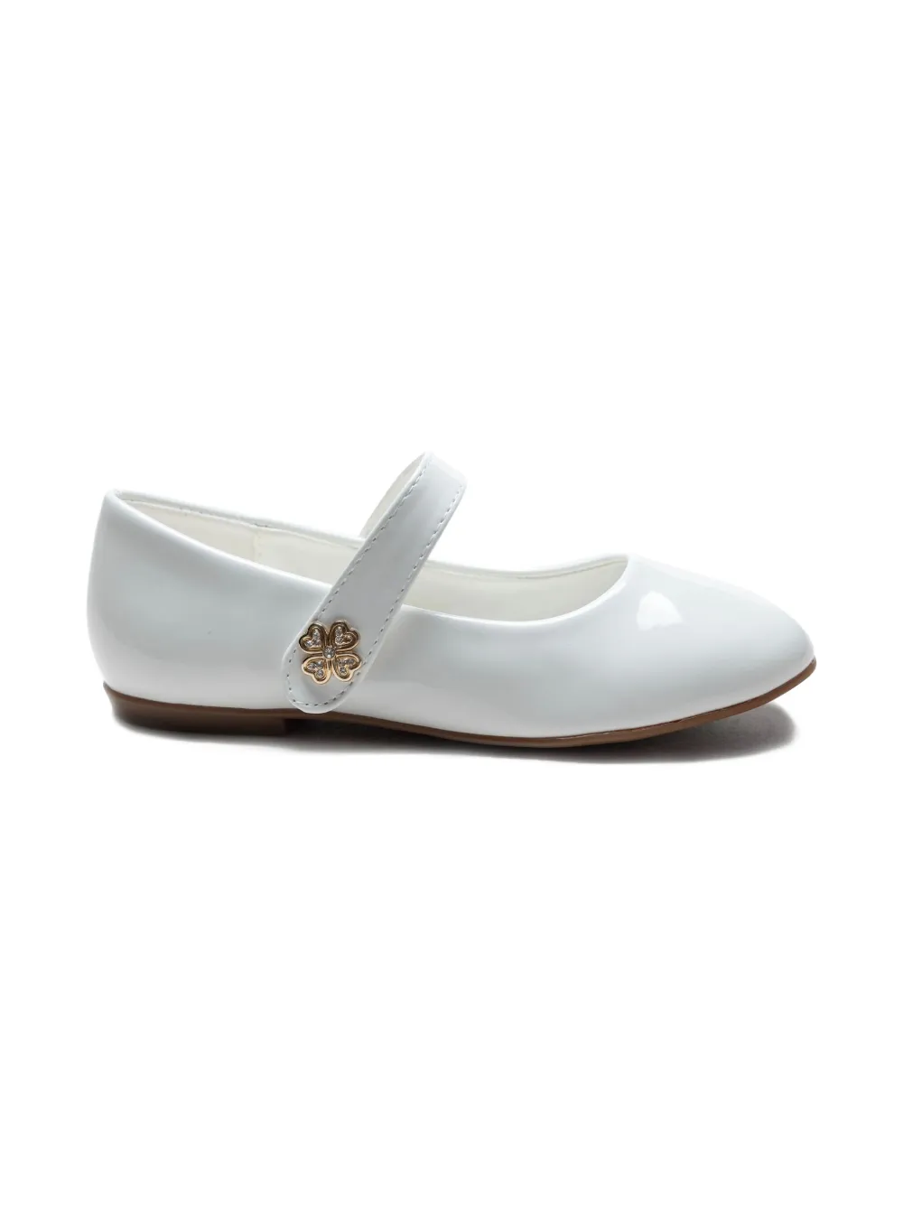 Tulleen patent-finish ballerina shoes | White | Image 1