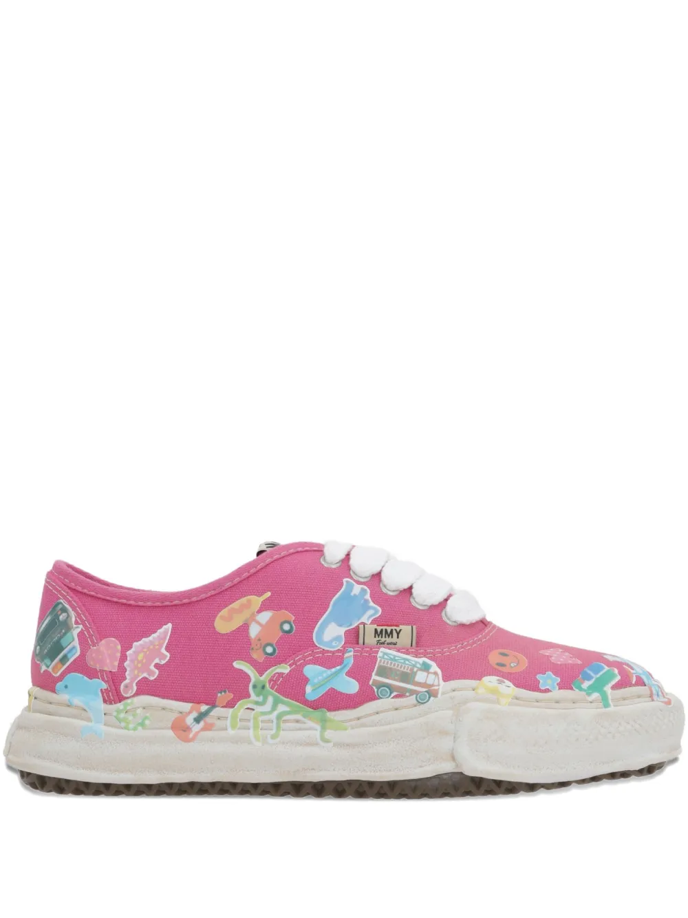Maison MIHARA YASUHIRO sticker-print canvas sneakers | Pink | Image 1