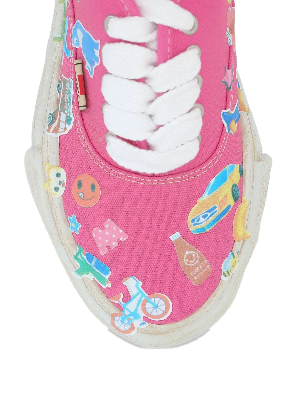 Miharayasuhiro Sticker-print Canvas Sneakers In Animal Print