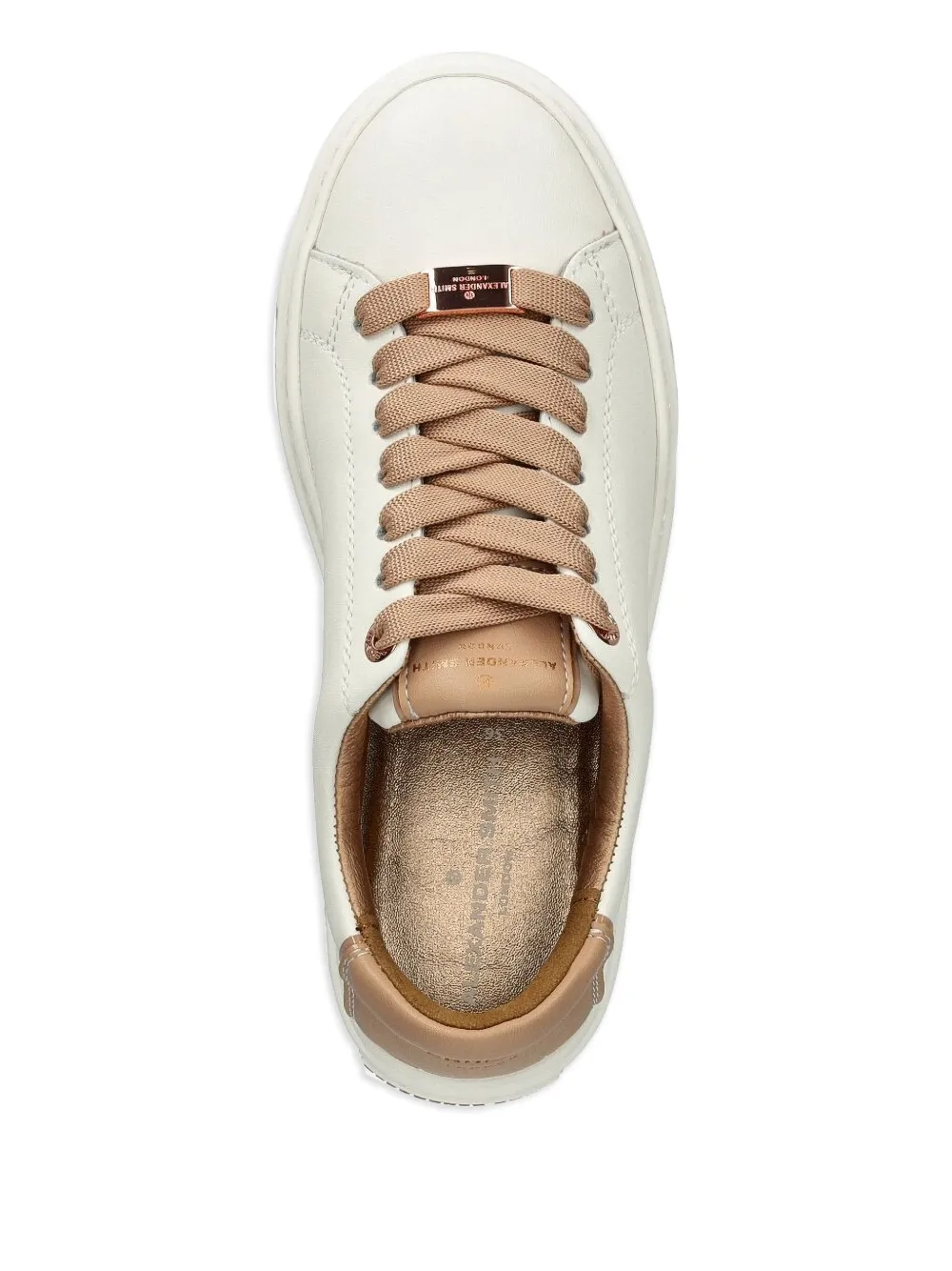 Alexander Smith leather lace-up trainers White