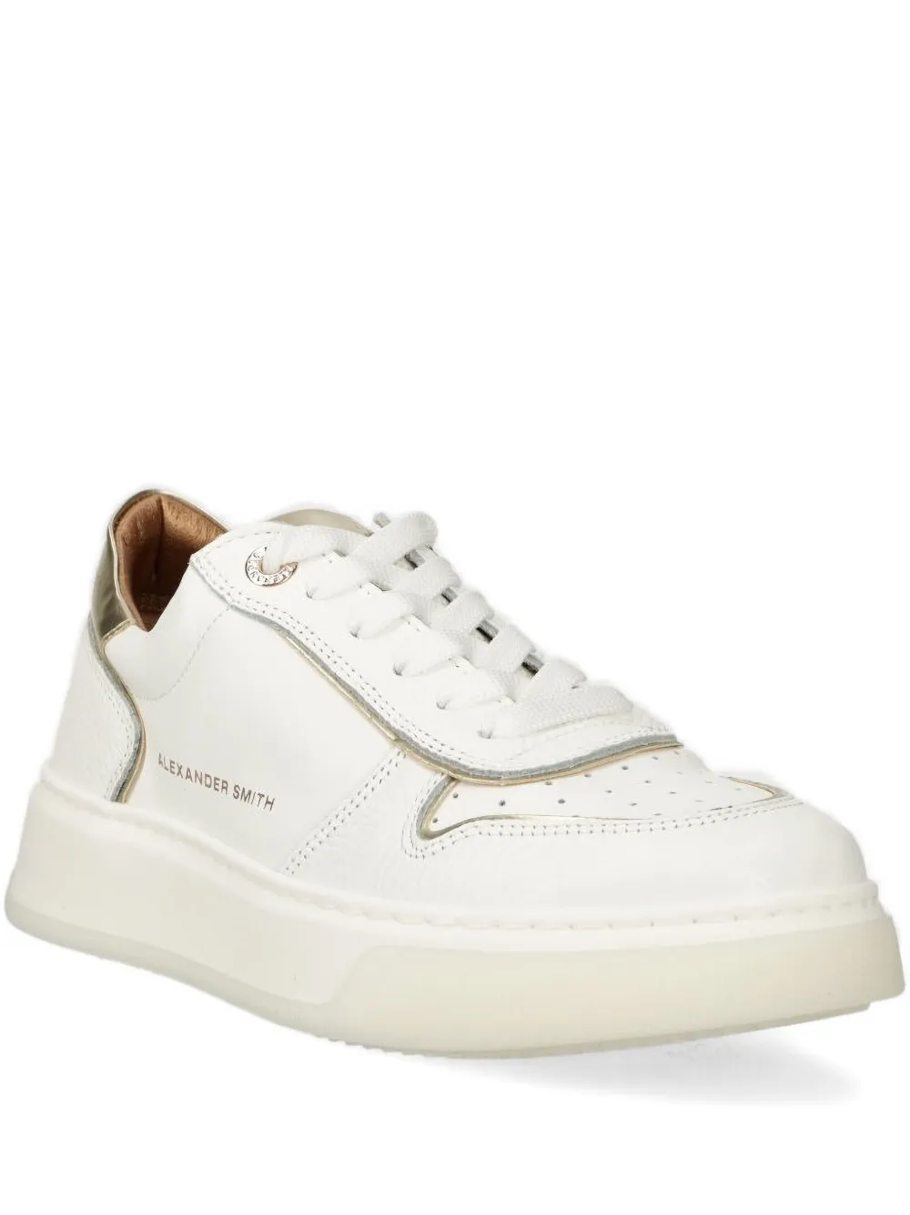 Alexander Smith Leren sneakers met metallic vlak Wit