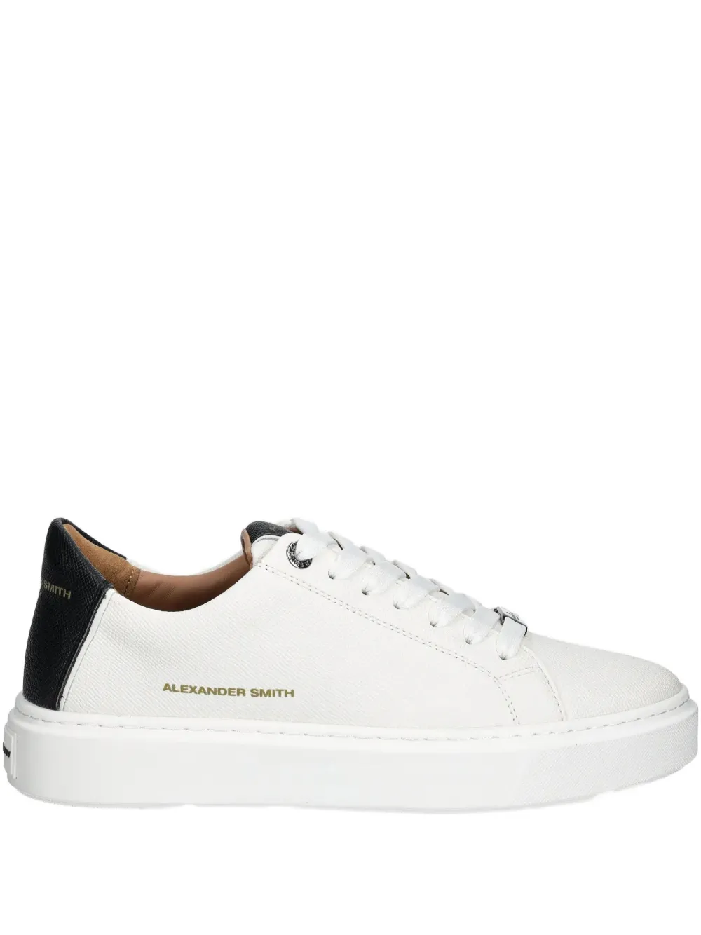 Alexander Smith Leather Panelled Sneakers In White