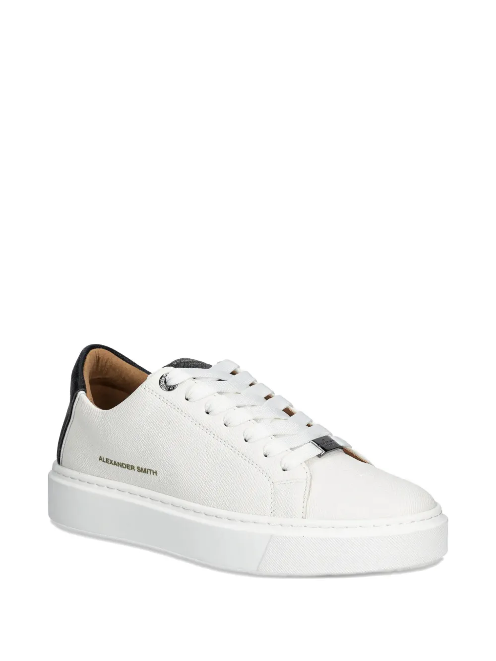 Alexander Smith leather panelled sneakers White