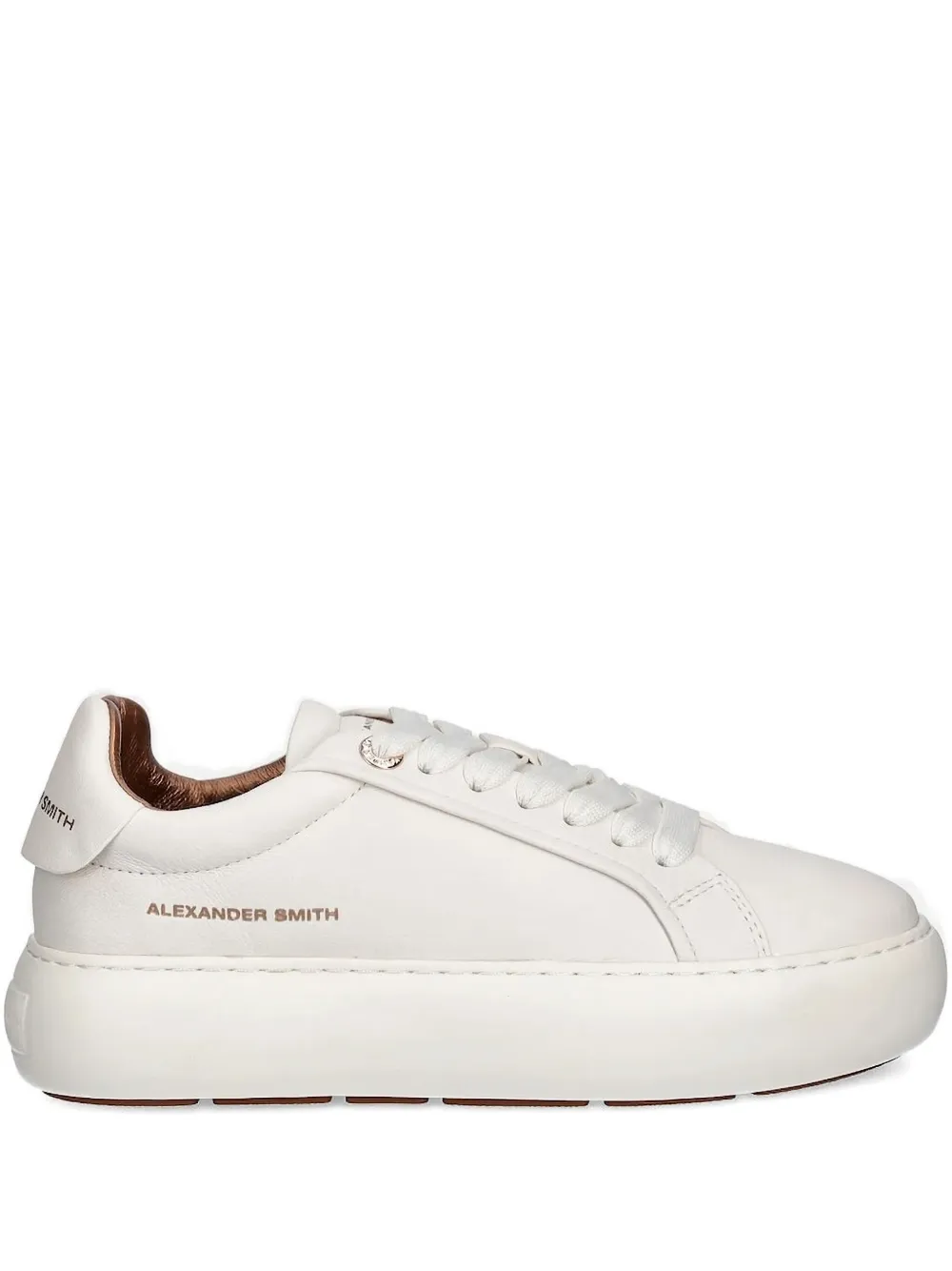 Alexander Smith Leather Platform Sneakers In White