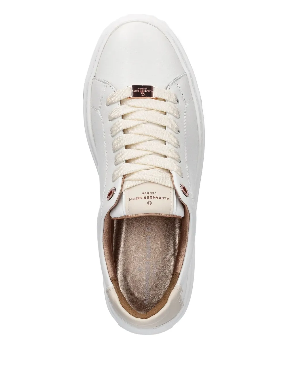 Alexander Smith London Leather Platform Sneakers In White