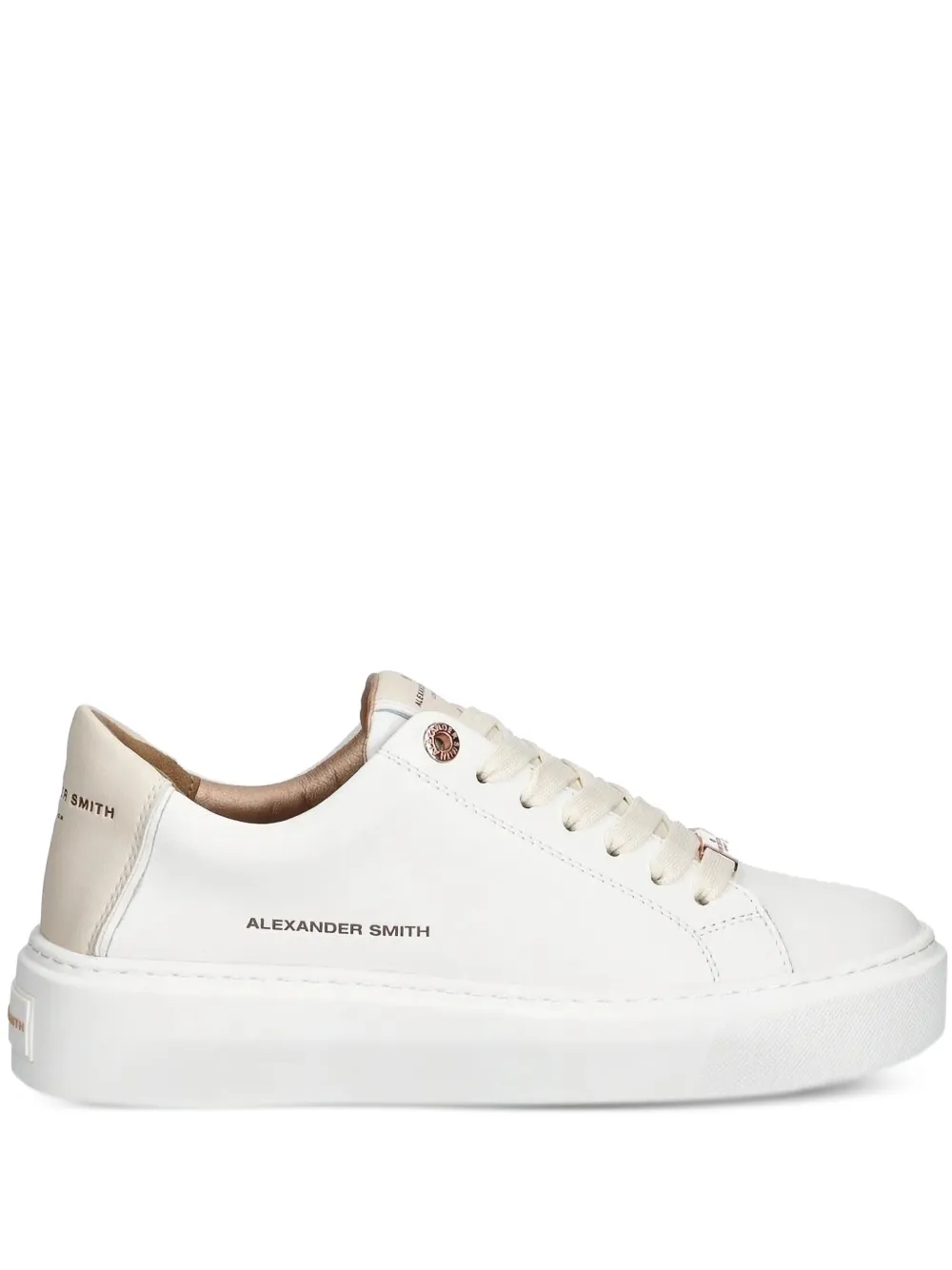 Alexander Smith London leren sneakers met plateauzool Wit