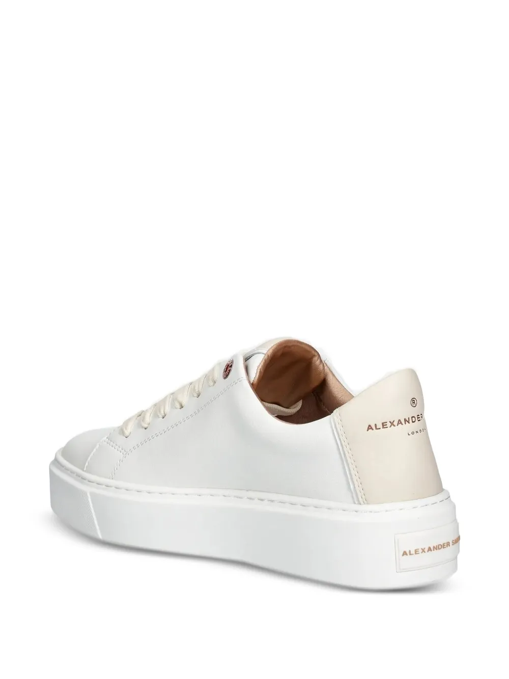 Alexander Smith London leren sneakers met plateauzool Wit