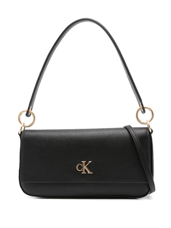 Calvin Klein logo-lettering Shoulder Bag Black FARFETCH NZ