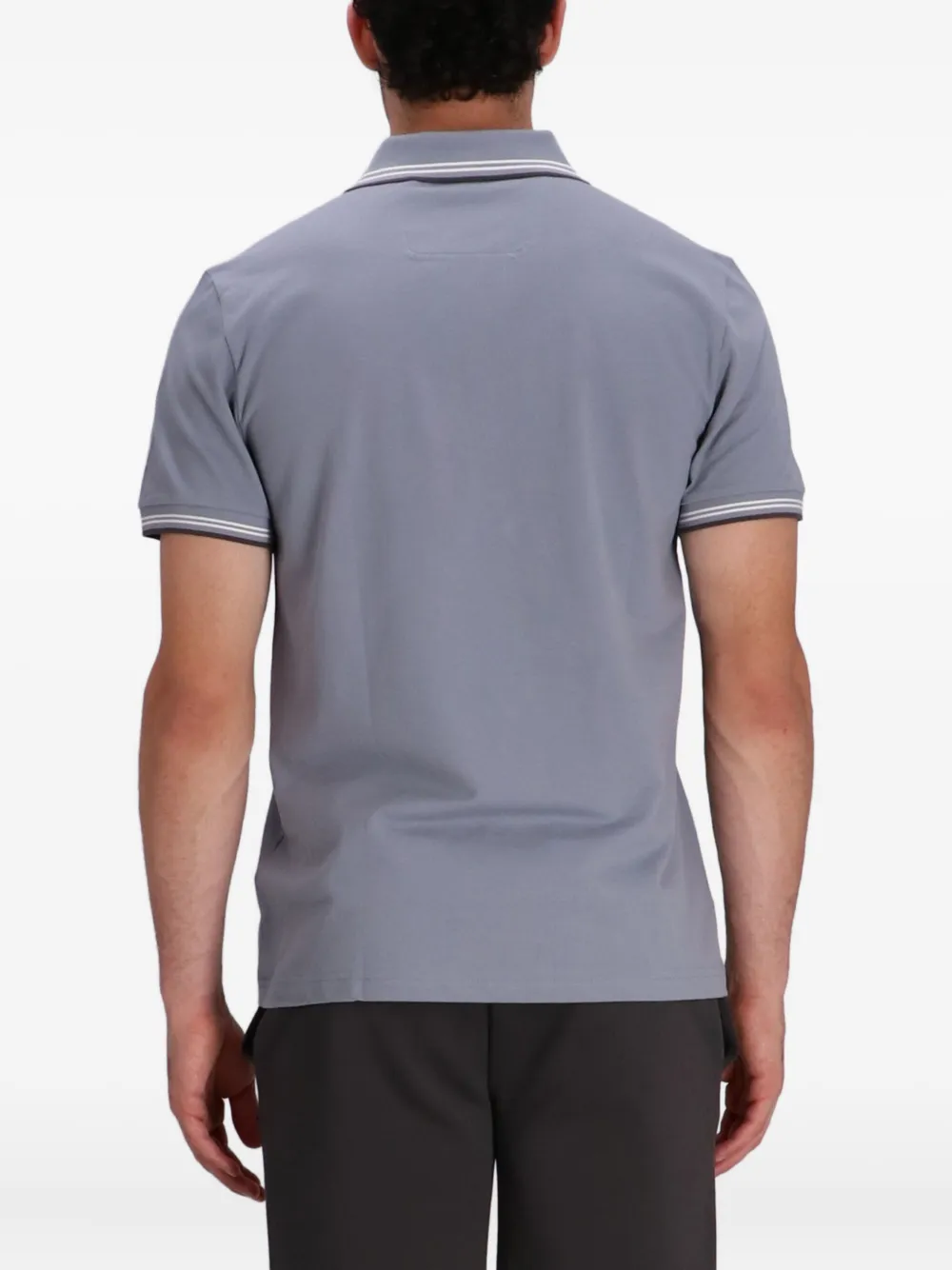 BOSS Poloshirt met contrasterende afwerking Blauw