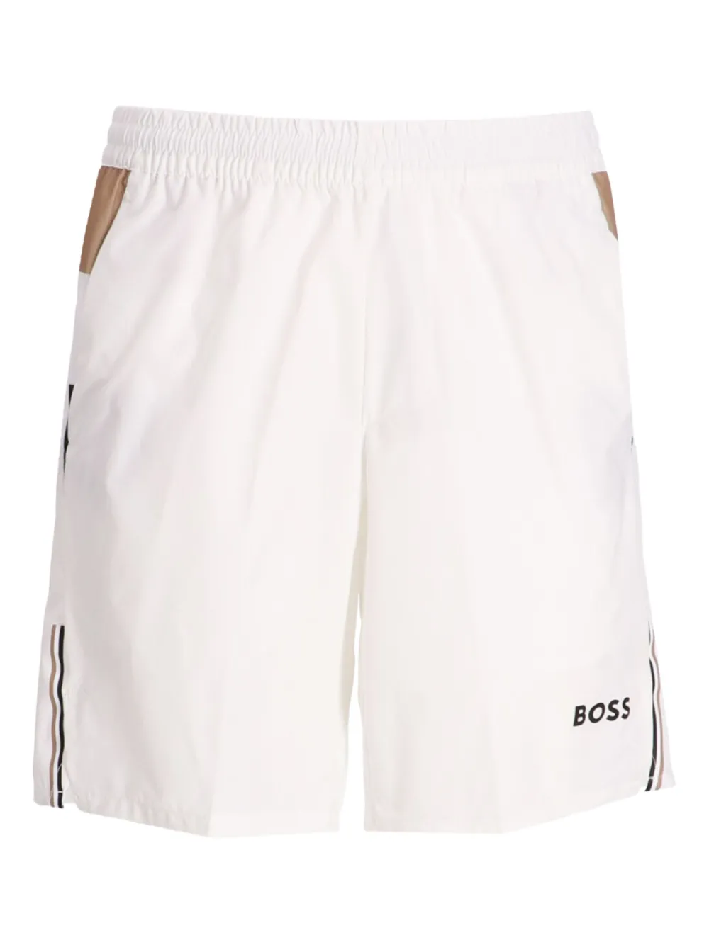 BOSS Shorts met elastische taille Wit