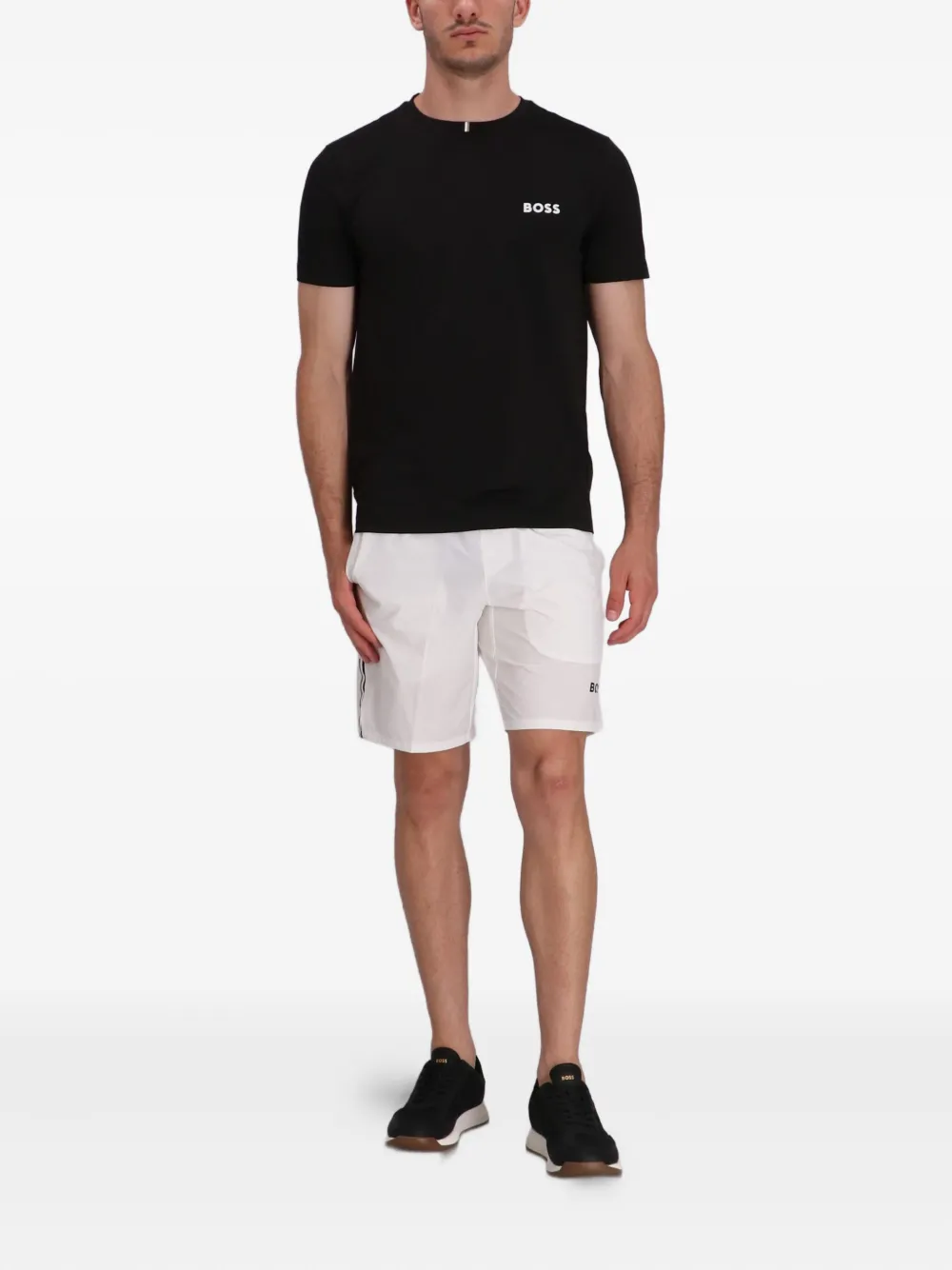 BOSS Shorts met elastische taille Wit