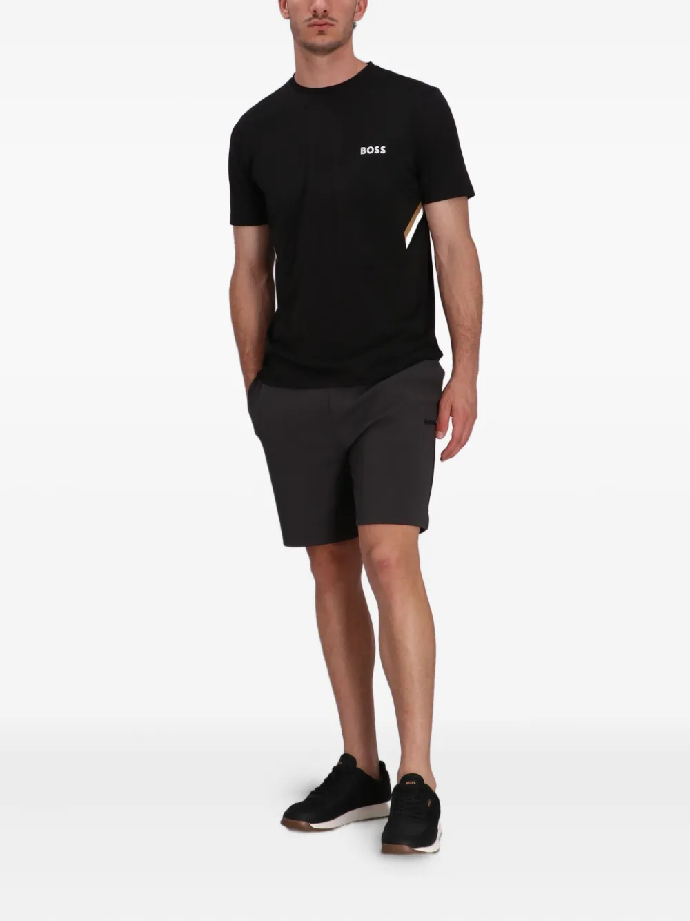 BOSS T-shirt met logoprint Zwart