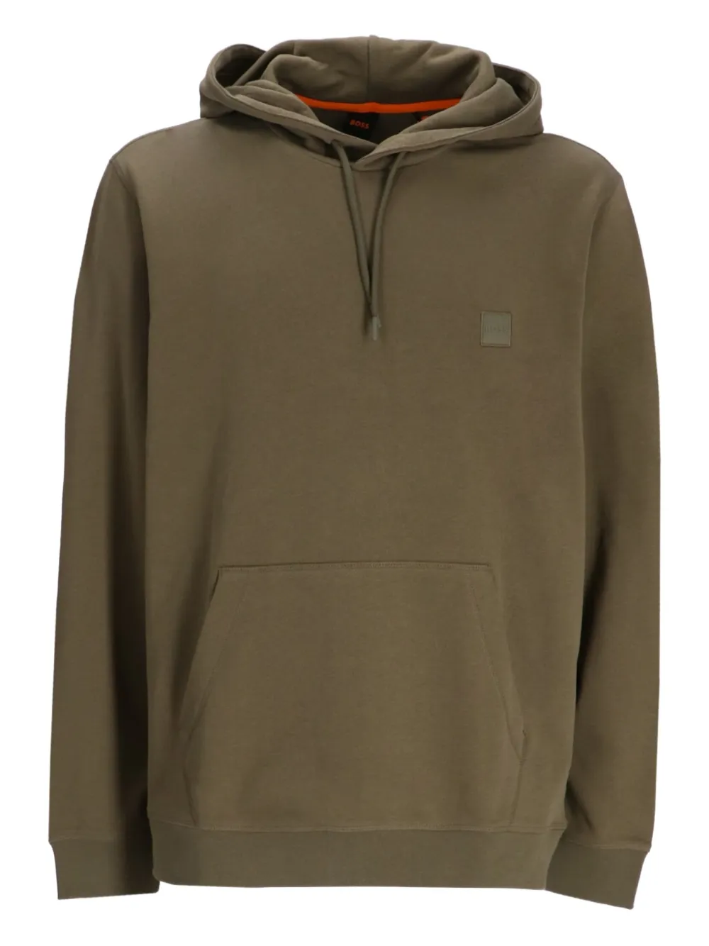 BOSS logo-appliqué hoodie | Green | Image 1