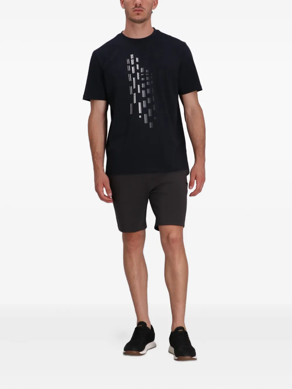 BOSS Shorts met trekkoordtaille Grijs