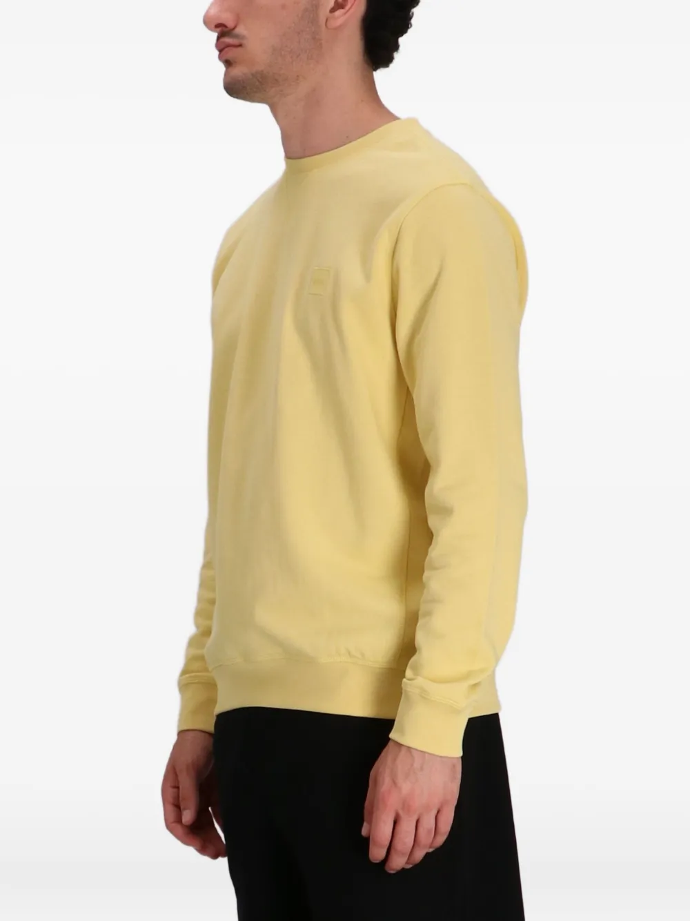 BOSS Sweater met ronde hals Geel