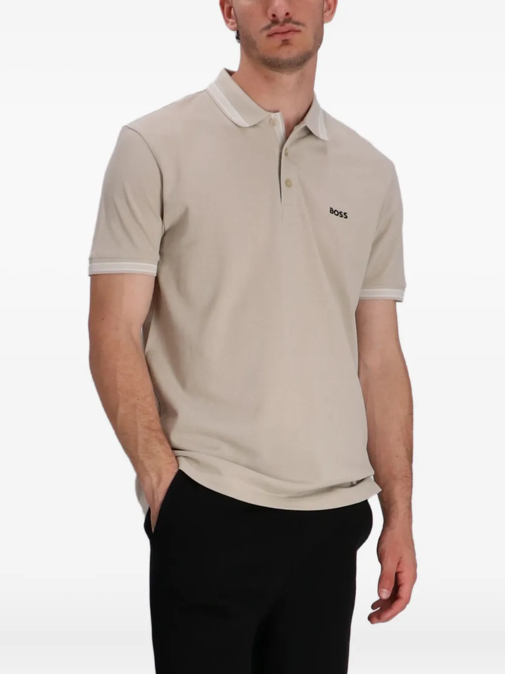 BOSS Piqué poloshirt Beige