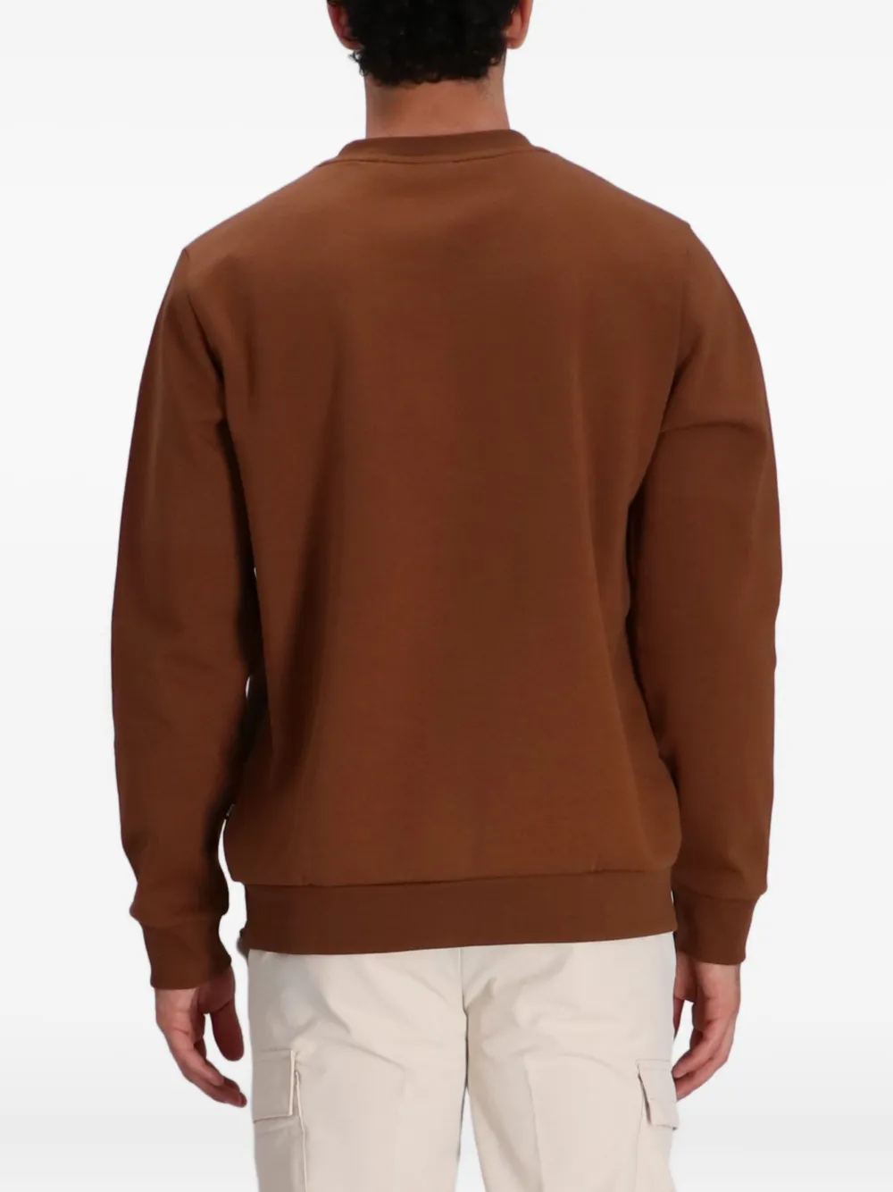BOSS Sweater met logopatch Bruin