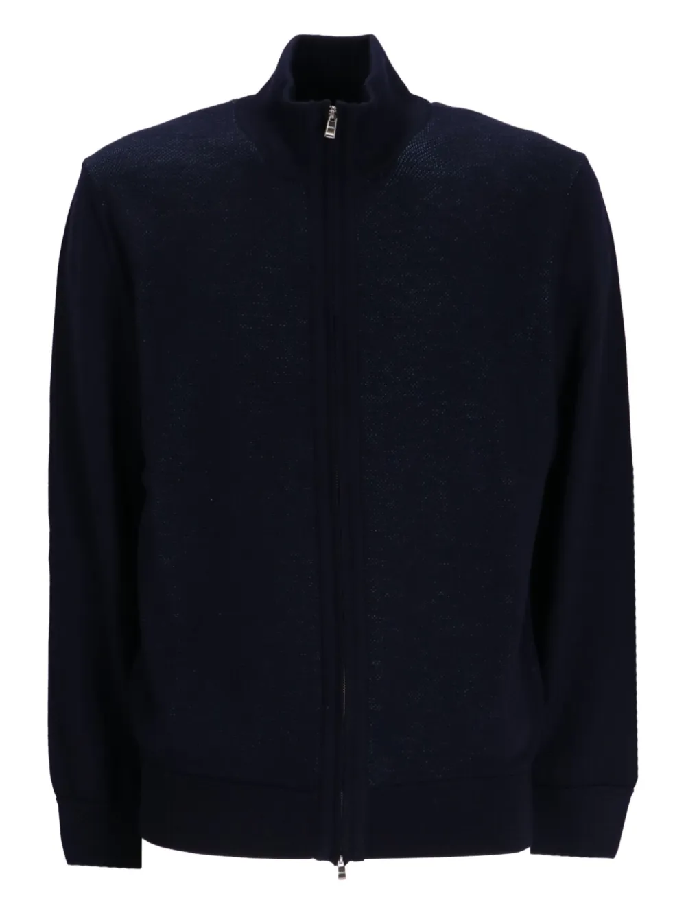 Hugo Boss Zip-up Cardigan In Black