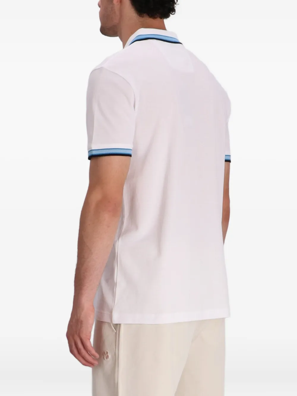 BOSS Poloshirt met contrasterende afwerking Wit