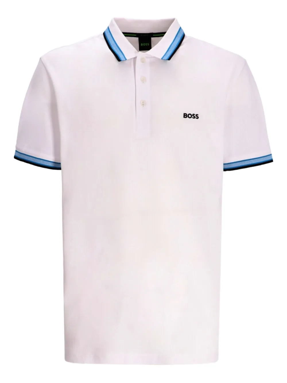 BOSS Poloshirt met contrasterende afwerking Wit