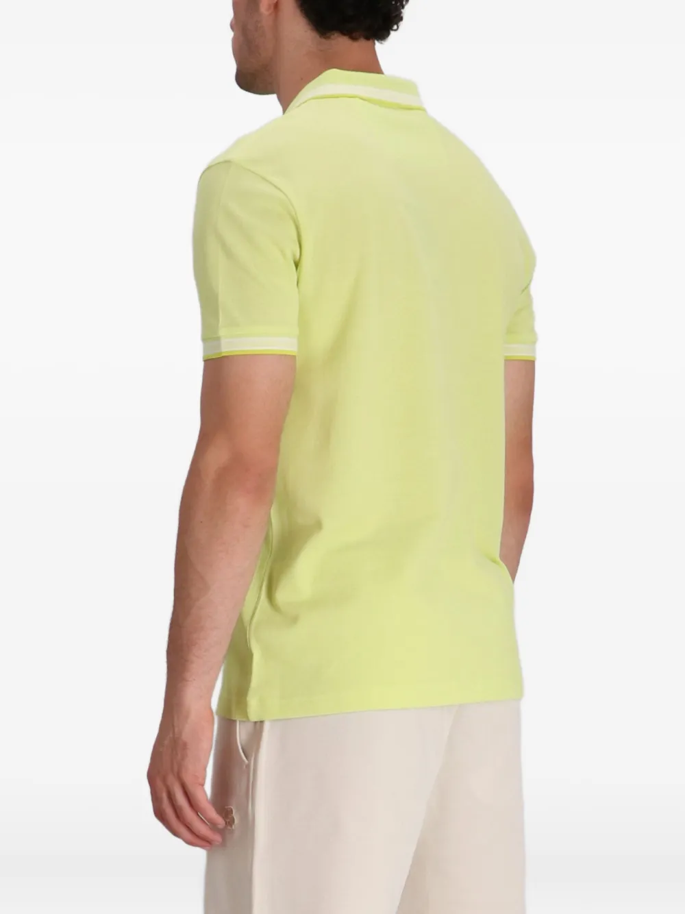 BOSS Poloshirt met gestreepte afwerking Geel