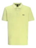BOSS striped-trim polo shirt - Yellow