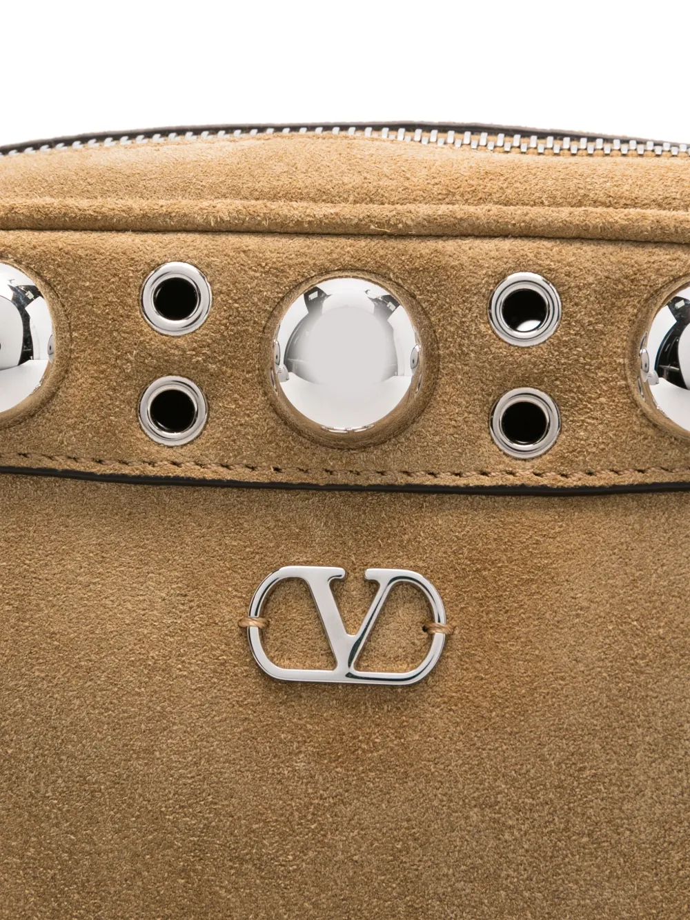 Valentino Garavani Nellcote suede shoulder bag Beige