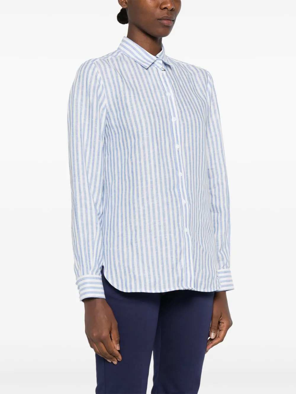 Weekend Max Mara Gestreept linnen blouse Blauw