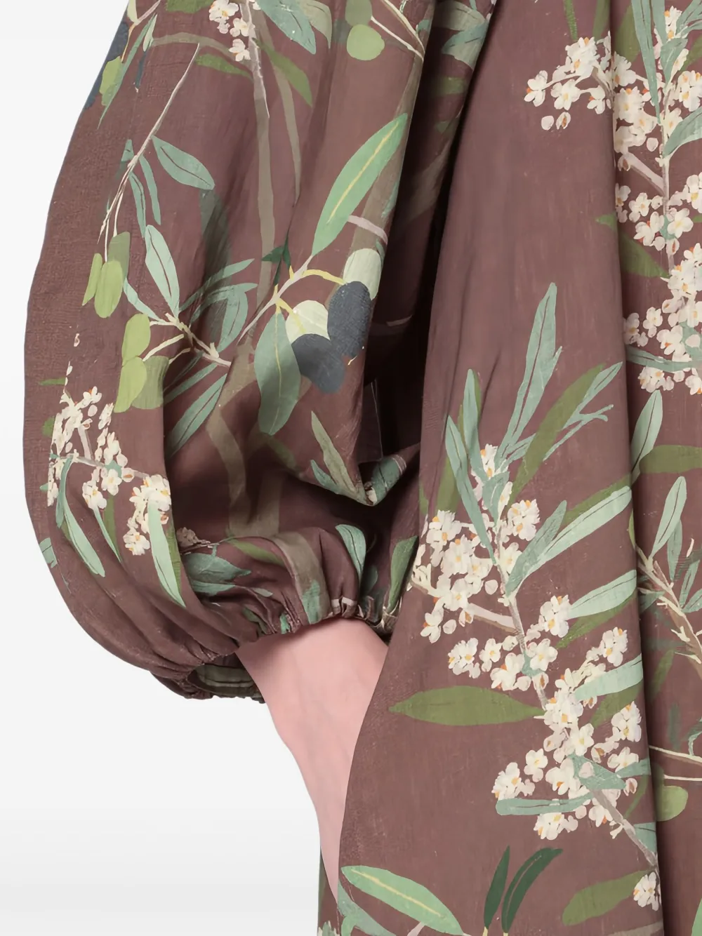 Bernadette Georgio maxi-jurk met bloemenprint Bruin