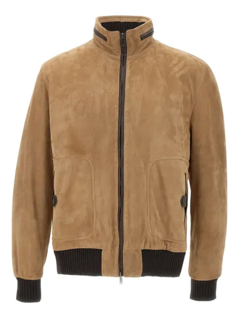 VOLFAGLI zip-fastening suede jacket