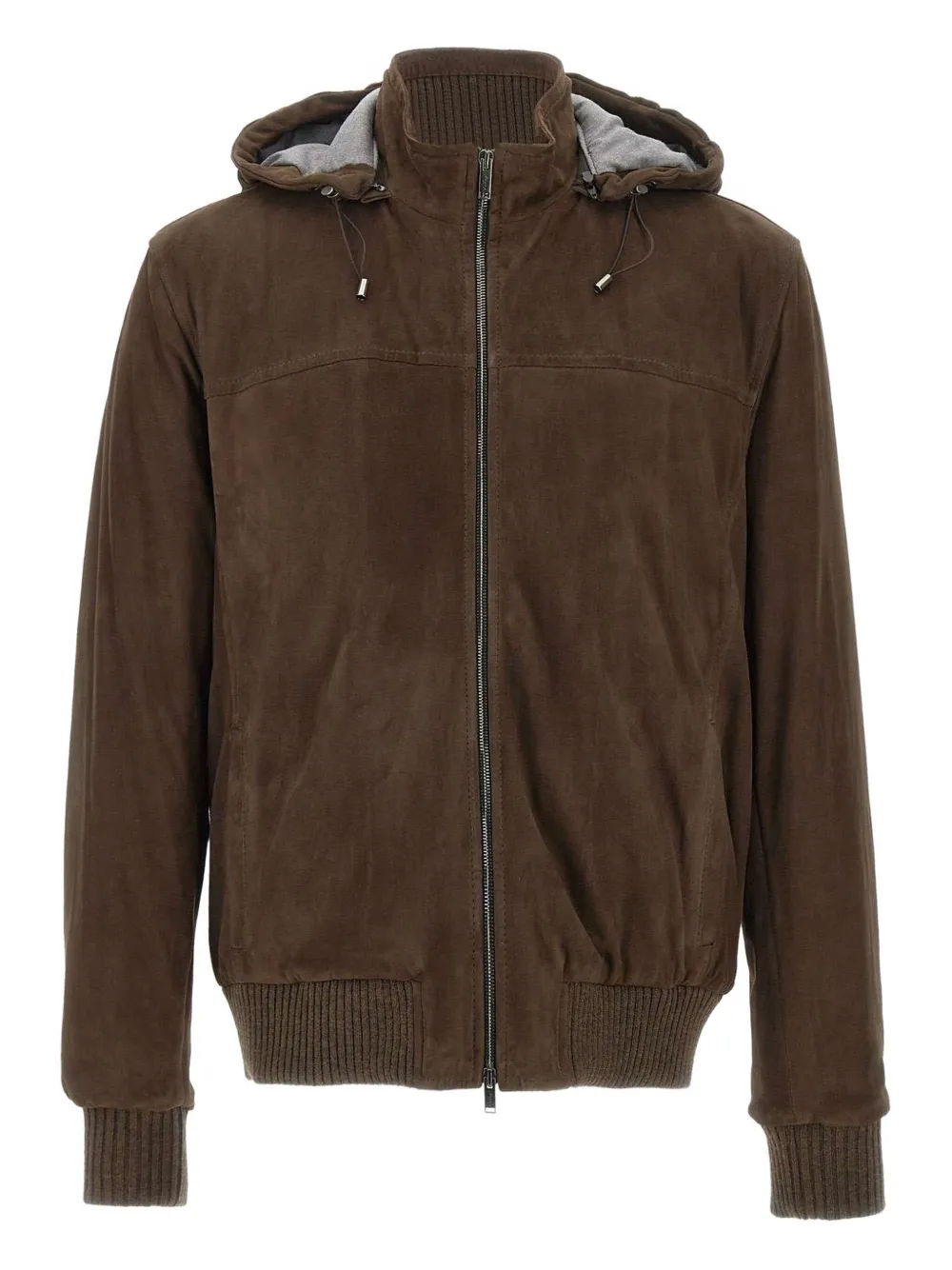 VOLFAGLI suede hooded jacket | Brown | Image 1