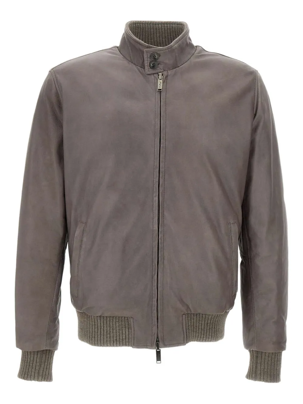 VOLFAGLI zip-fastening leather jacket | Grey | Image 1