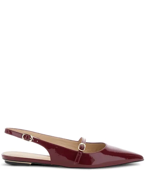 Stuart Weitzman Emilia patent leather slingback flat pumps