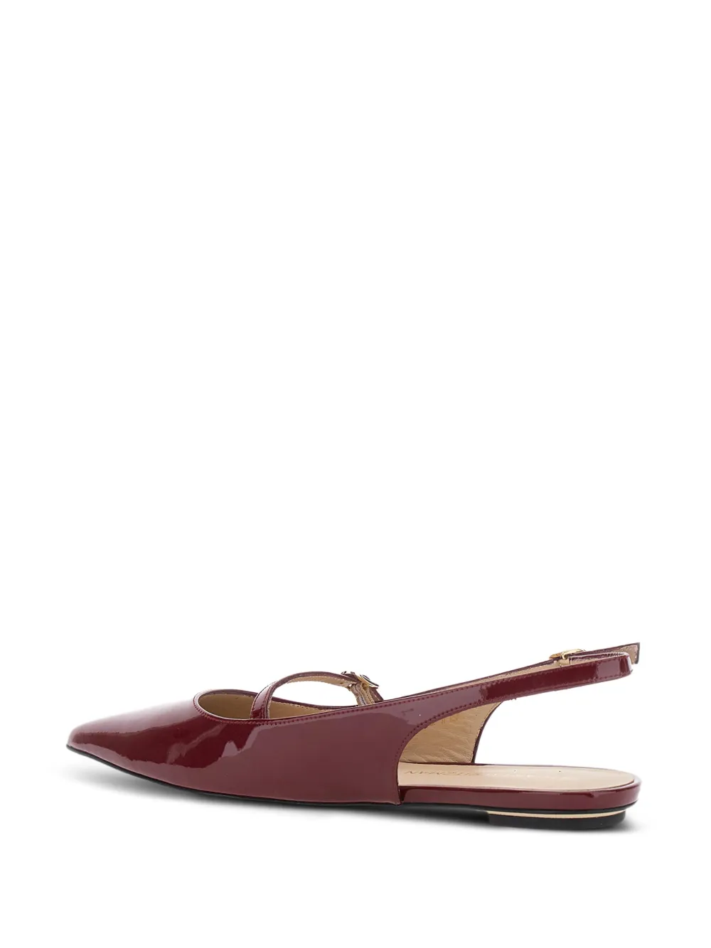 Stuart Weitzman Emilia patent leather slingback flat pumps Red