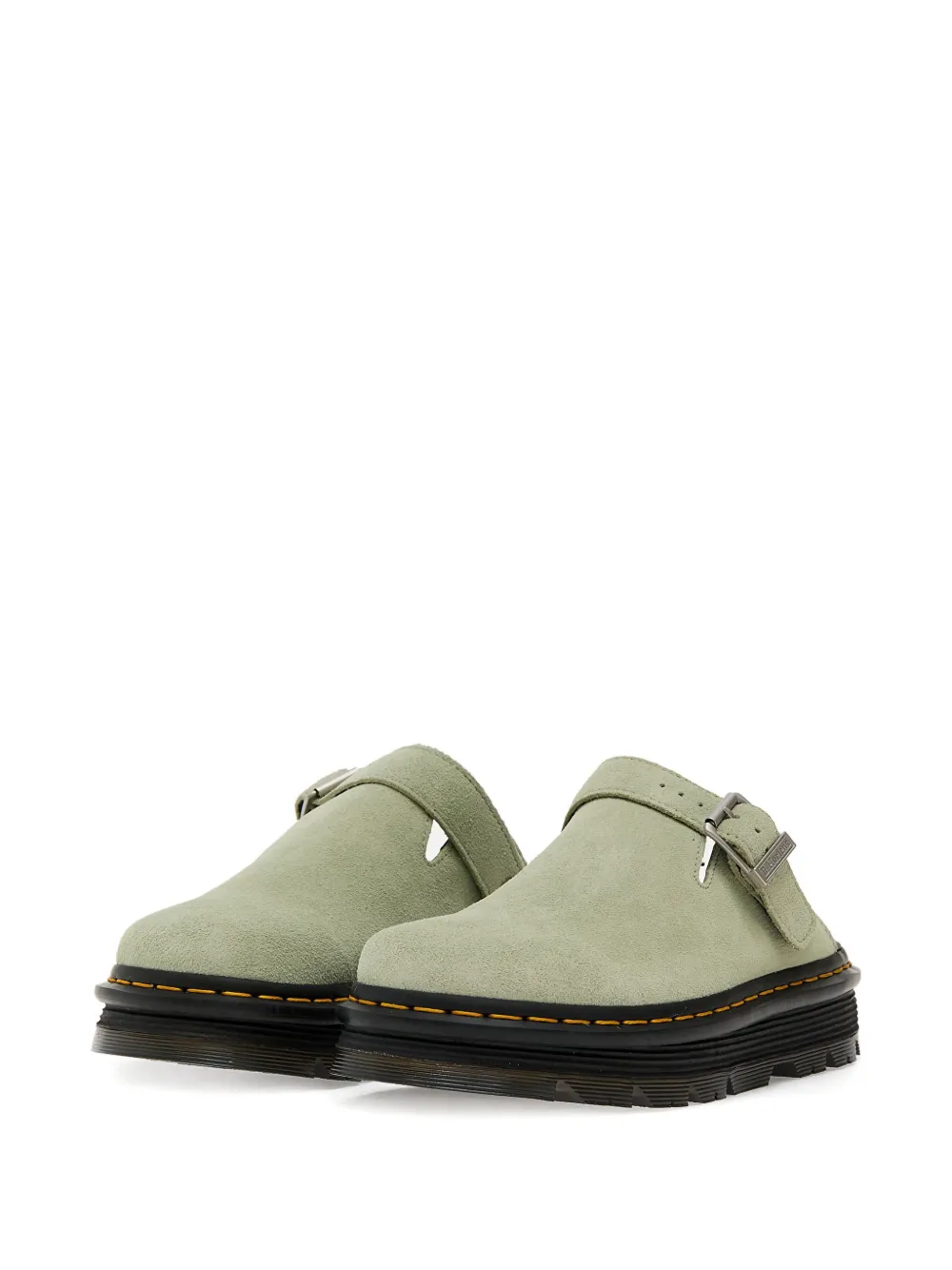 Dr. Martens ZebZag buckle-fastening platform flat mules Green