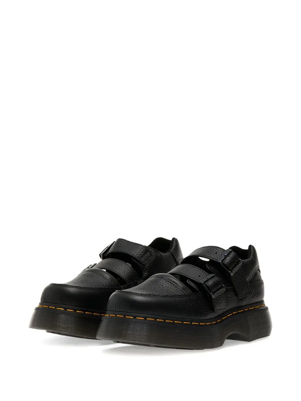 Dr. Martens Sneakers met dubbele gesp en plateauzool - Zwart