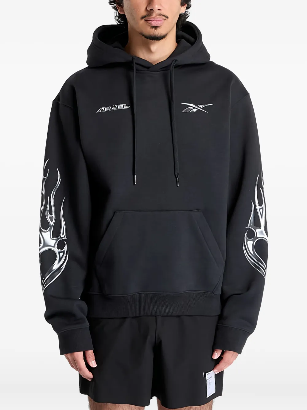 Reebok logo-print hoodie - ブラック Reebok logo-print hoodie - ブラック