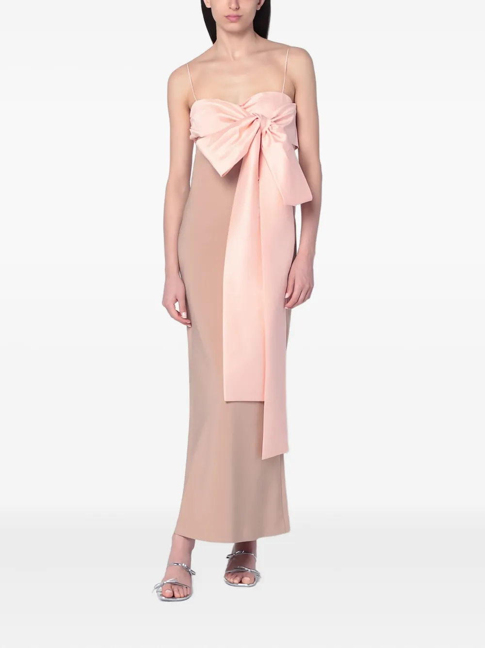 Bernadette Bart maxi-jurk met strikdetail - Beige