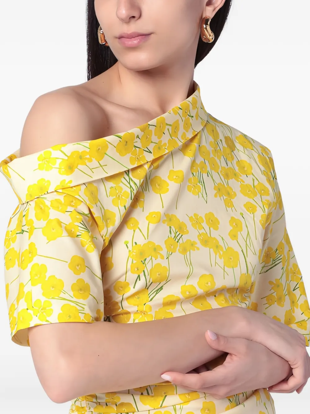 Bernadette Asymmetrische midi-jurk Geel