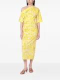 Bernadette floral-print one-shoulder midi dress - Yellow