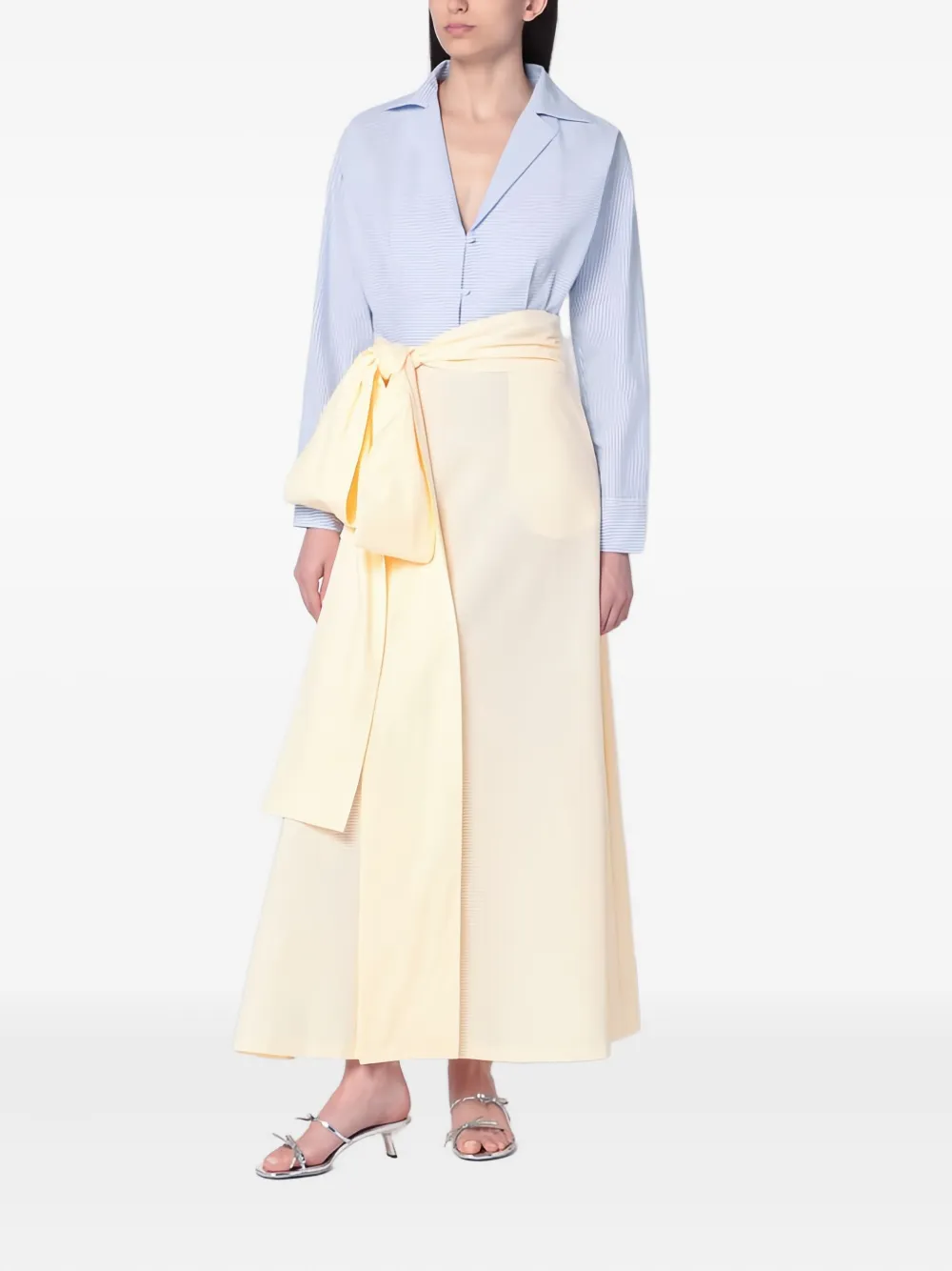 Bernadette Clarence Bow-detail Maxi Dress In Yellow