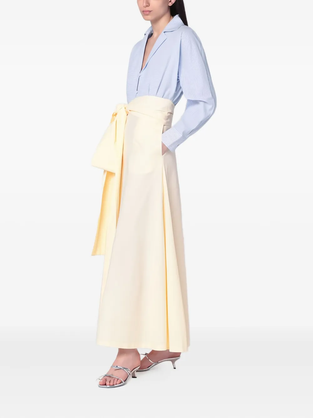 Bernadette Clarence maxi-jurk met strikdetail - Blauw