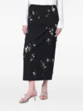 Bernadette floral-embellished elastic-waist skirt - Black
