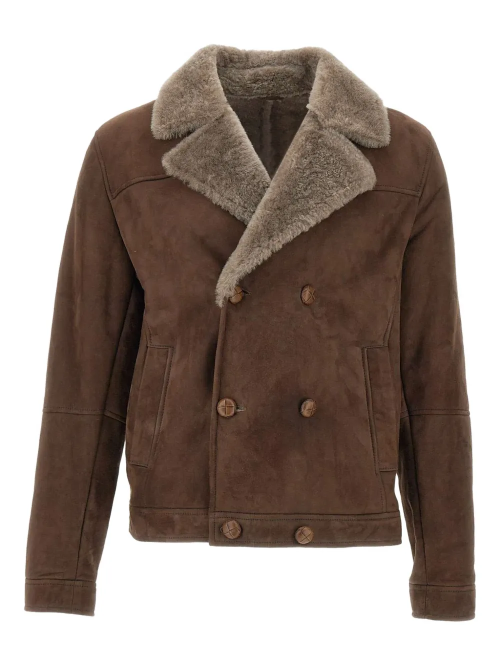 VOLFAGLI double-breasted suede jacket | Brown | Image 1