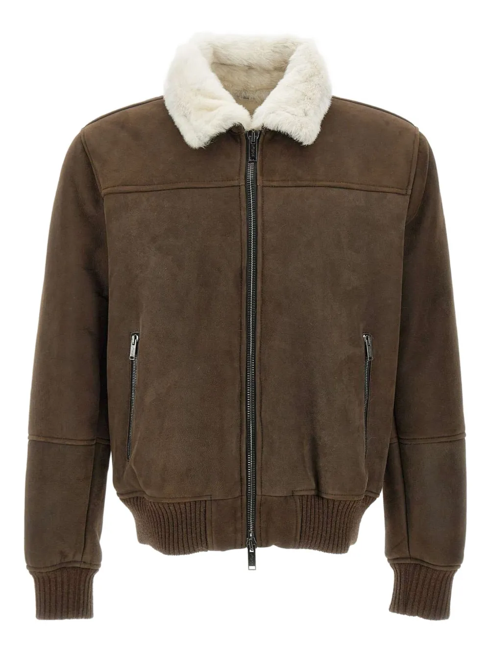 VOLFAGLI shearling-collared zip-front jacket | Brown | Image 1