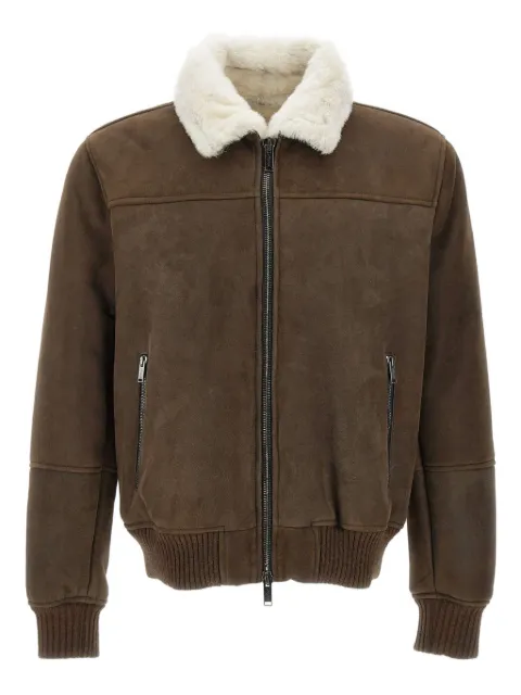 VOLFAGLI shearling-collared zip-front jacket