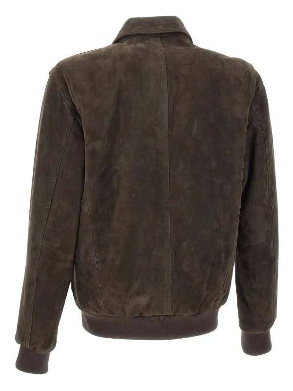 VOLFAGLI zip-front Suede Jacket Brown FARFETCH PH