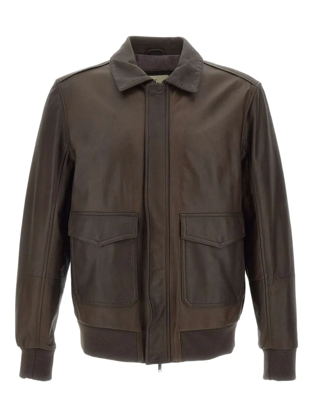 VOLFAGLI flap-pocket leather jacket | Brown | Image 1