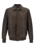 VOLFAGLI flap-pocket leather jacket - Brown