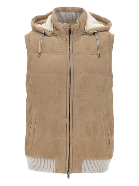 VOLFAGLI hooded suede vest